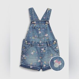 BabyGap Disney Minnie Mouse Denim Shortalls with Washwell Size 18-25 100% Cotton